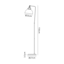 Carmel Adjustable Floor Lamp, 1 x E27, Antique Silver, Copper, White - thumbnail 2