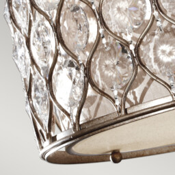 Lucia 3 Light Semi Flush Ceiling Light Burnished Silver, E27 - thumbnail 5