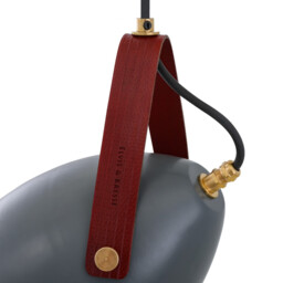 Lambeth Outdoor Pendant, Grey, Clear, Red Strap, IP65 - thumbnail 5
