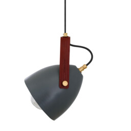 Lambeth Outdoor Pendant, Grey, Clear, Red Strap, IP65 - thumbnail 2