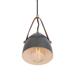 Lambeth Outdoor Pendant, Grey, Clear, Red Strap, IP65 - thumbnail 3