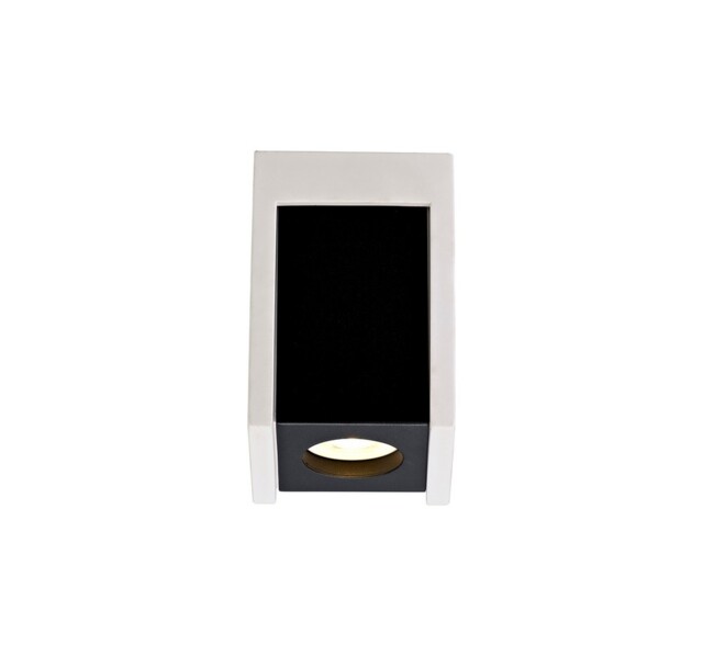 Lyndon 1 Light Ceiling GU10, White Paintable Gypsum With Matt Black Cover - image 1