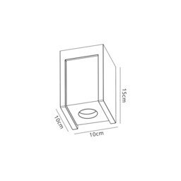Lyndon 1 Light Ceiling GU10, White Paintable Gypsum With Matt Black Cover - thumbnail 2