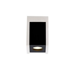 Lyndon 1 Light Ceiling GU10, White Paintable Gypsum With Matt Black Cover