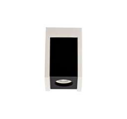 Lyndon 1 Light Ceiling GU10, White Paintable Gypsum With Matt Black Cover - thumbnail 3