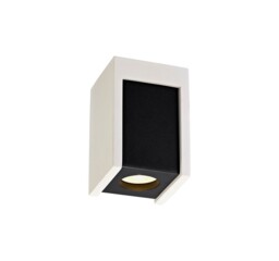 Lyndon 1 Light Ceiling GU10, White Paintable Gypsum With Matt Black Cover - thumbnail 5