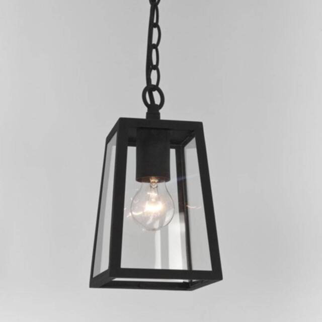 Calvi 1 Light Outdoor Ceiling Pendant Light Black, E27