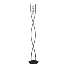 Amel Floor Lamp 2 Light G9, Black Chrome, - thumbnail 1