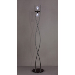 Amel Floor Lamp 2 Light G9, Black Chrome, - thumbnail 2