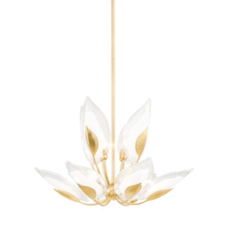 Blossom 10 Light Chandelier Gold Leaf