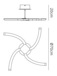 On Semi Flush 20W LED 3000K, 2000lm, Polished Chrome, Frosted Acrylic - thumbnail 2