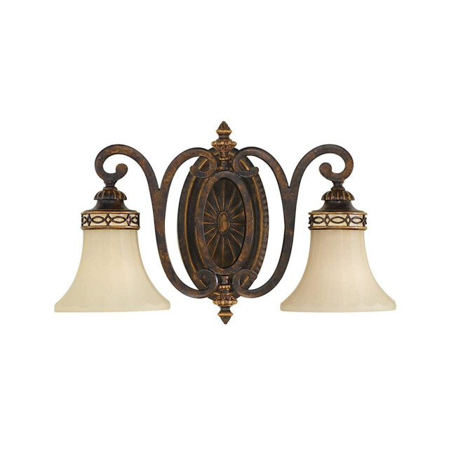 Drawing Room 2 Light Indoor Wall Light Walnut, E27