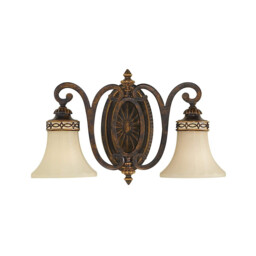 Drawing Room 2 Light Indoor Wall Light Walnut, E27 - thumbnail 1