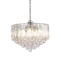 Lana Ceiling Pendant with Acrylic Spheres, 5 Light E14 Polished Chrome - thumbnail 1