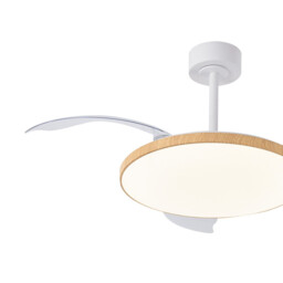 Slim Fan 50cm 50W LED Dimmable Ceiling Light With 30W DC Fan, 2700-5000K Remote Control, 3500lm, Wood - thumbnail 5