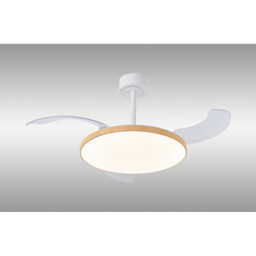 Slim Fan 50cm 50W LED Dimmable Ceiling Light With 30W DC Fan, 2700-5000K Remote Control, 3500lm, Wood - thumbnail 2
