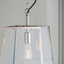 Hurst Pendant Bright Nickel Plate & Clear Glass 1 Light Dimmable IP20 - E27 - thumbnail 5