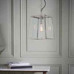 Hurst Pendant Bright Nickel Plate & Clear Glass 1 Light Dimmable IP20 - E27 - thumbnail 2