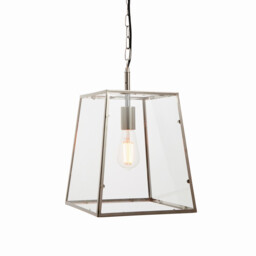 Hurst Pendant Bright Nickel Plate & Clear Glass 1 Light Dimmable IP20 - E27 - thumbnail 1