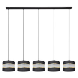 Helen Straight Bar Pendant Ceiling Light Black, Gold 115cm - thumbnail 1