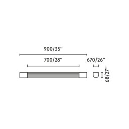 Kiva 90cm LED Bathroom Wall Lamp Matt Black IP44 14W 2700K - thumbnail 2