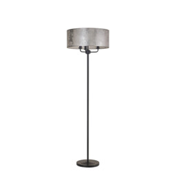 Banyan 3 Light Switched Floor Lamp With 50cm x 20cm Silver Leaf Shade Matt Black/Silver Leaf - thumbnail 5