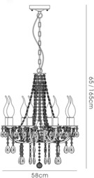 Kyra Ceiling Pendant Chandelier 8 Light Satin Nickel, Crystal - thumbnail 3