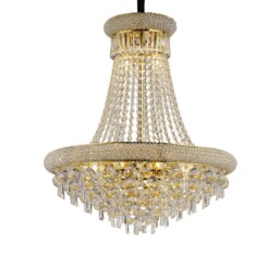 Alexandra Ceiling Pendant Chandelier 13 Light French Gold, Crystal - thumbnail 1
