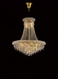 Alexandra Ceiling Pendant Chandelier 13 Light French Gold, Crystal - thumbnail 2