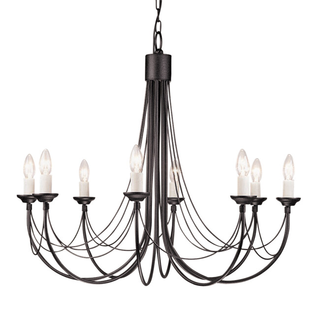 Carisbrooke 8 Light Chandelier Black Finish, E14 - image 1