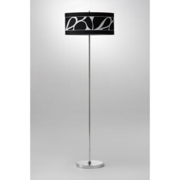Manhattan Floor Lamp 3 Light L1/SGU10, Polished Chrome With Black Patterned Shade - thumbnail 2