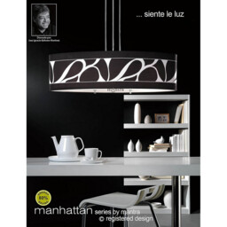 Manhattan Floor Lamp 3 Light L1/SGU10, Polished Chrome With Black Patterned Shade - thumbnail 3