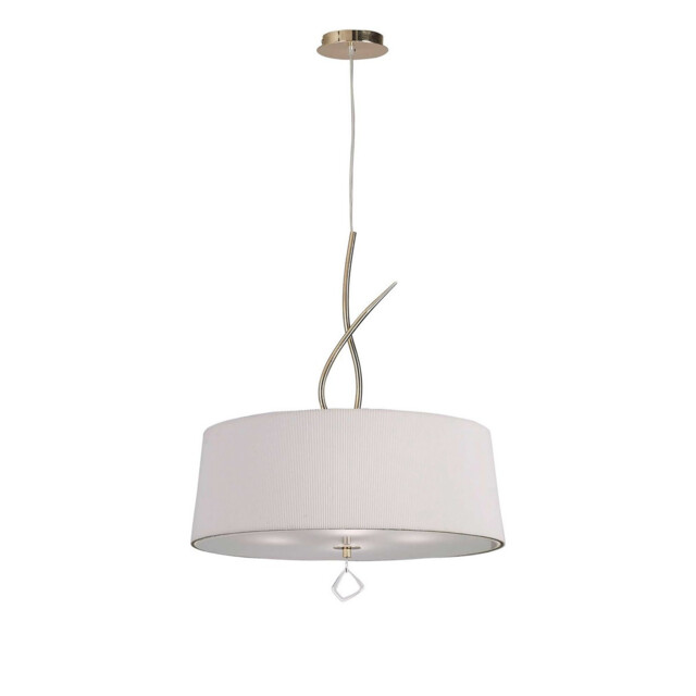 Mara Pendant 4 Light E27 Round, French Gold With Ivory White Shade - image 1