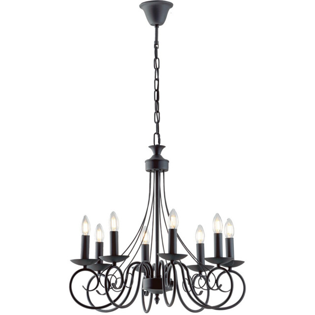 BEATRICE 8 Light Chandeliers Anthracite 63x57cm