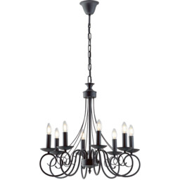 BEATRICE 8 Light Chandeliers Anthracite 63x57cm