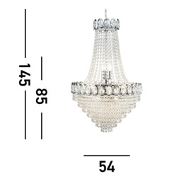 Louis Philipe 11 Light Chandelier Chrome Finish, E14 - thumbnail 3