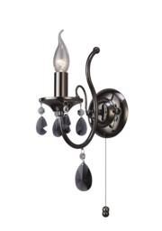 Luna Wall Lamp 1 Candle Light Black Chrome, Crystal - thumbnail 5