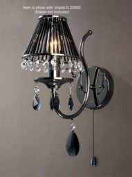 Luna Wall Lamp 1 Candle Light Black Chrome, Crystal - thumbnail 2