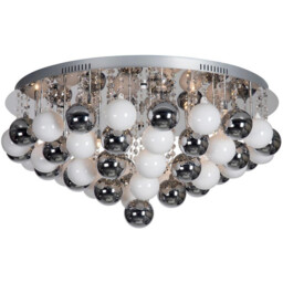 Spoetnik 20 Light Glass & Crystal Ceiling Light Chrome