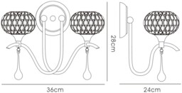 Chelsie Wall Lamp 2 Light Antique Brass, Clear Glass - thumbnail 3