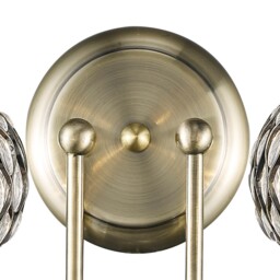 Chelsie Wall Lamp 2 Light Antique Brass, Clear Glass - thumbnail 5
