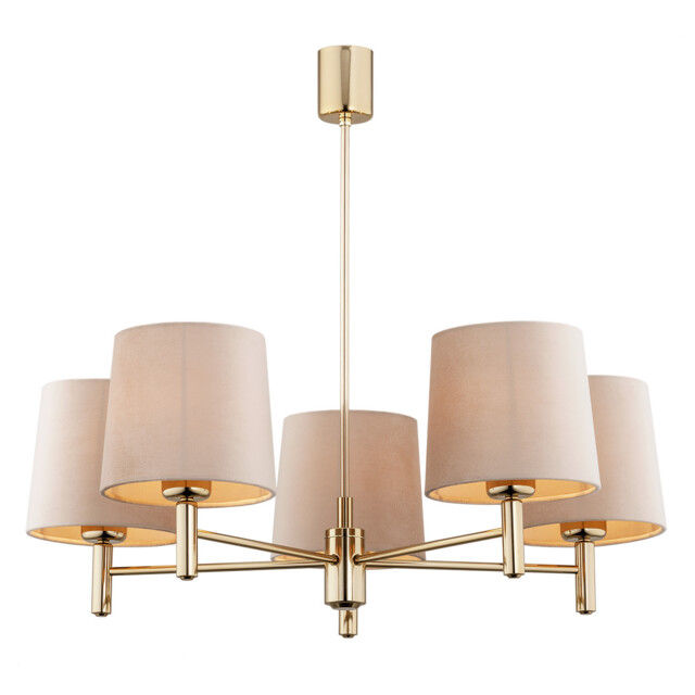 Ponte Plus Multi Arm Pendant Ceiling 5 Light Beige, Dark Brass Steel - image 1