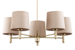Ponte Plus Multi Arm Pendant Ceiling 5 Light Beige, Dark Brass Steel - thumbnail 2