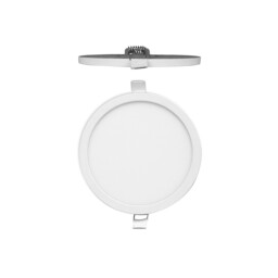 Saona 17.5cm Round LED Recessed Ultra Slim Downlight, 18W, 4000K, 1620lm, Matt White/Frosted Acrylic, Driver Included