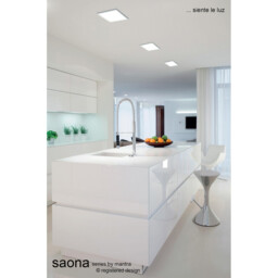 Saona 17.5cm Round LED Recessed Ultra Slim Downlight, 18W, 4000K, 1620lm, Matt White/Frosted Acrylic, Driver Included - thumbnail 3