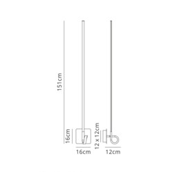 Cinto Wall Lamp 151cm, 20W LED, 3000K, 1600lm, Polished Chrome - thumbnail 2