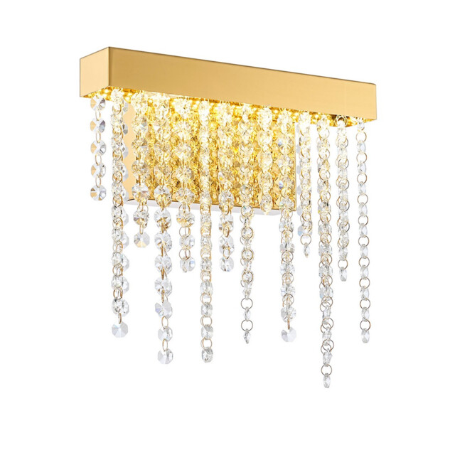 Bano Small Dimmable Wall Light 6W LED, 4000K, 660lm, French Gold / Crystal Chain, 3yrs Warranty - image 1