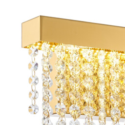 Bano Small Dimmable Wall Light 6W LED, 4000K, 660lm, French Gold / Crystal Chain, 3yrs Warranty - thumbnail 5