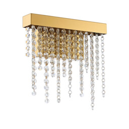 Bano Small Dimmable Wall Light 6W LED, 4000K, 660lm, French Gold / Crystal Chain, 3yrs Warranty - thumbnail 3
