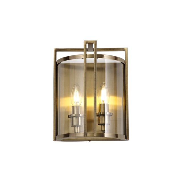 Eaton Wall Lamp 2 Light E14 Antique Brass/Glass - image 1